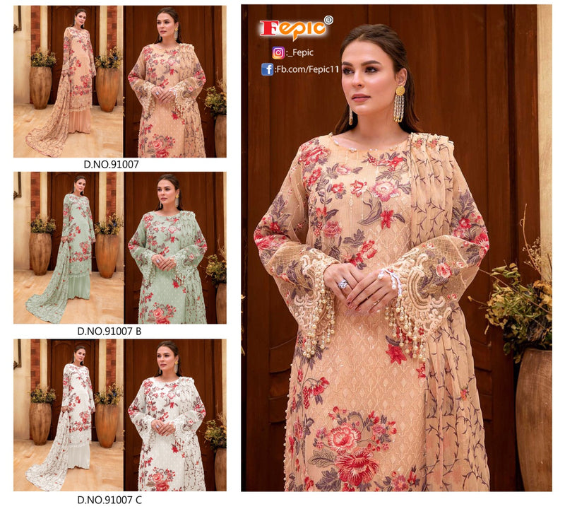 Fepic Rosemeen D No 91007 Georgette Embroidered Pakistani Style Salwaar Suits