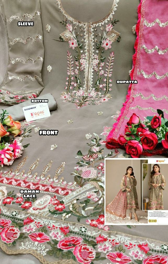 Fepic Rosemeen Georgette Embroidered Salwar Suit