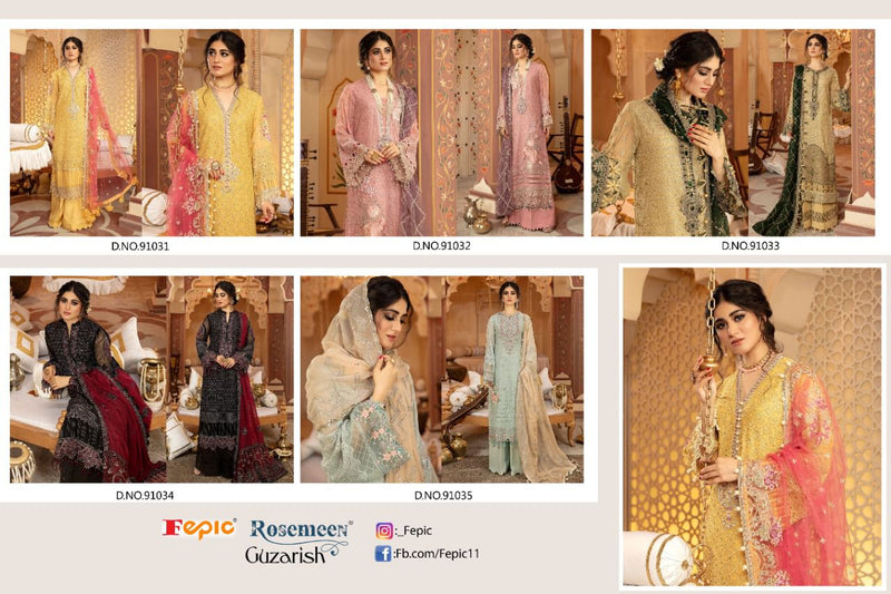 Fepic Rosemeen Guzarish Vol 2 Faux Georgette Heavy Embroidery Work Pakistani Suit