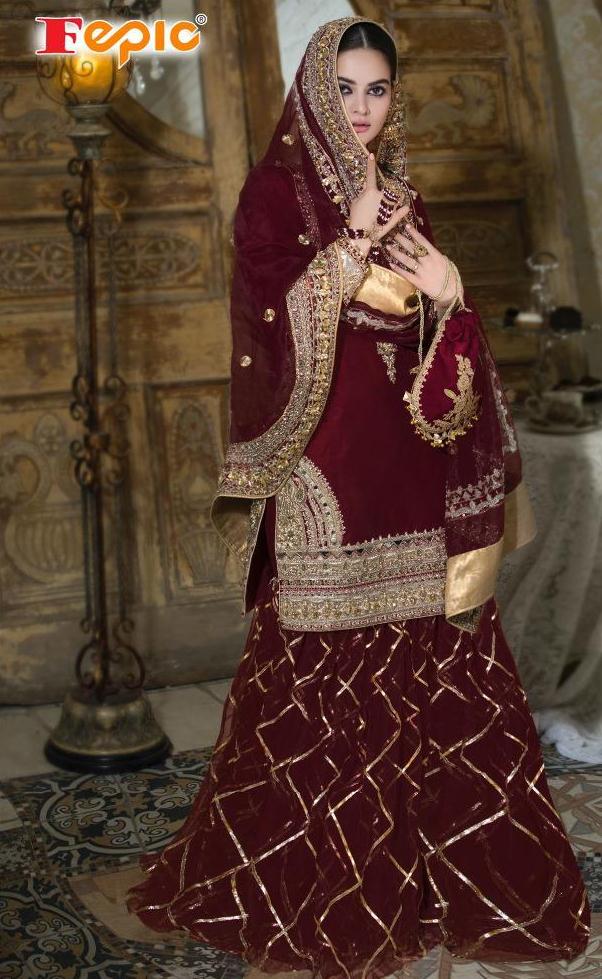 Fepic Rosemeen Sufia Georgette Embroidered Handwork Pakistani Suit