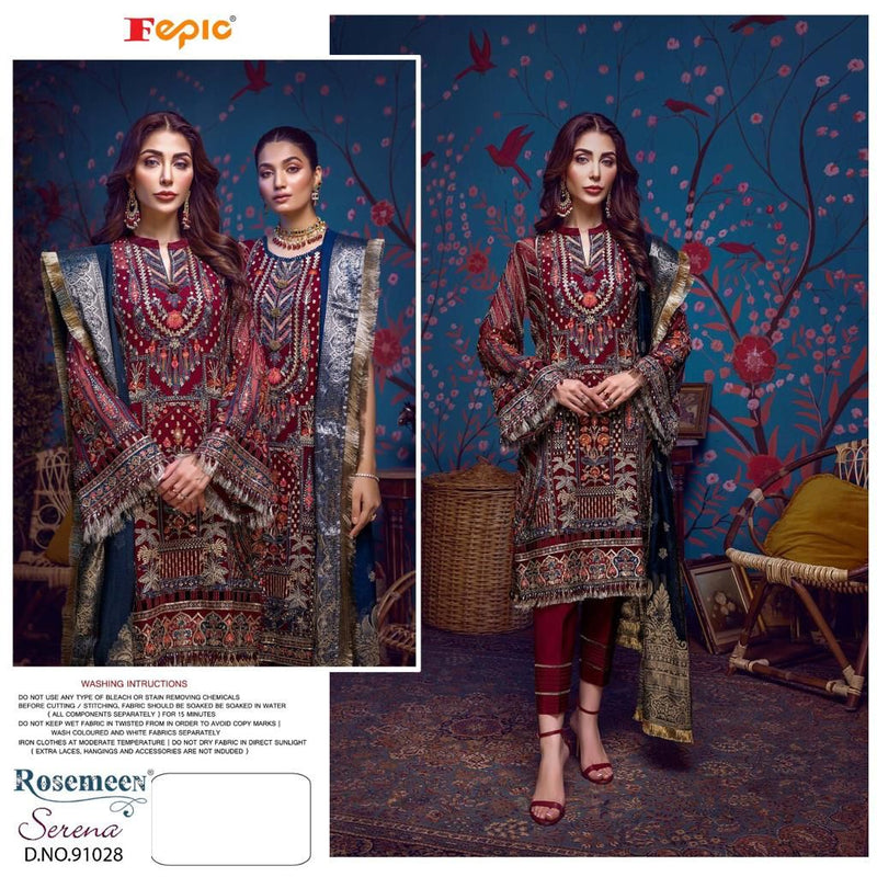 Fepic Suit 91028 Georgette Heavy Embroidered Work Pakistani Suits Wholesale