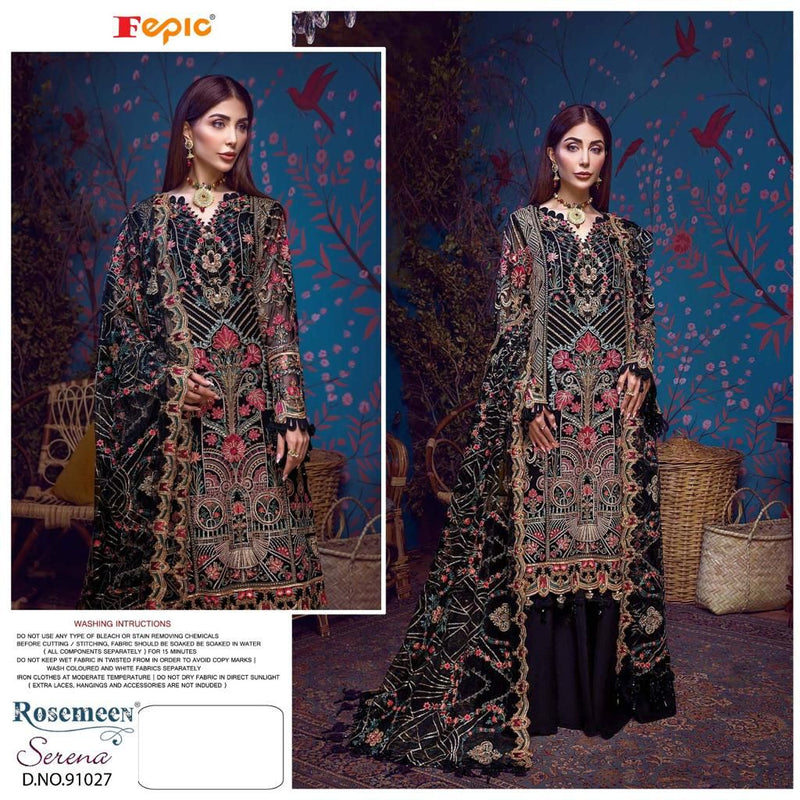 Fepic Suit Rosemeen 91027 Georgette Heavy Embroidery Work Pakistani Suit