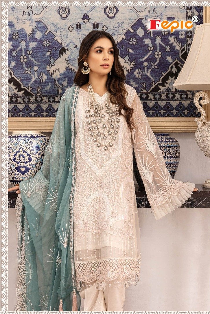 Fepic Suit Rosemeen C 1124 Net Embroidered Pearl Work Partywear Pakistani Salwar Kameez