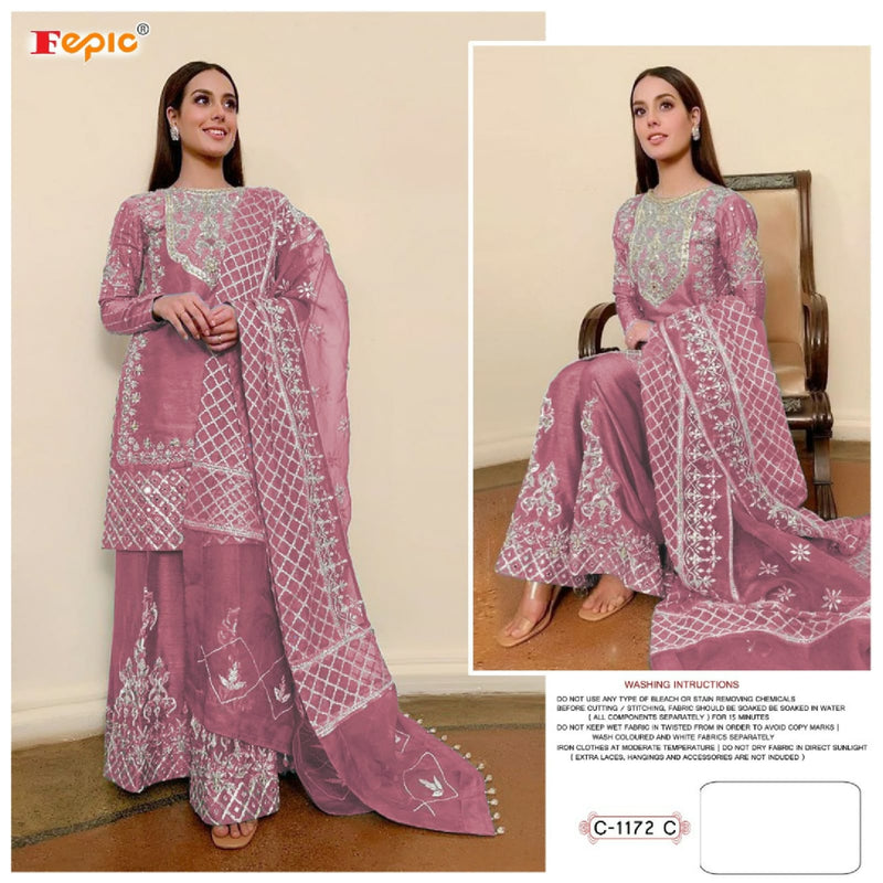 Fepic Suit Rosemeen C 1172 C Organza Embroidered Heavy Handwork Salwar Kameez