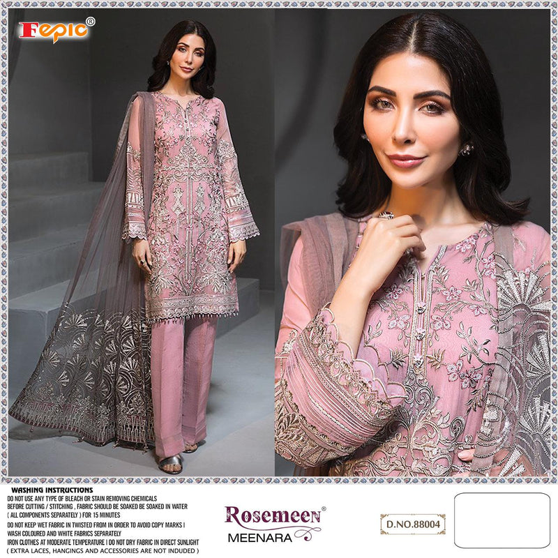 Fepic Suit Rosemeen Meenara D No 88004 Georgette With Heavy Embroidery Work Exclusive Single Collection