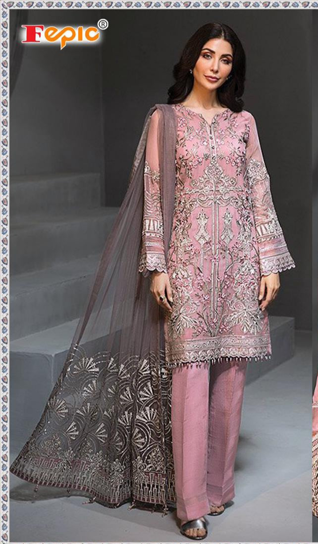 Fepic Suit Rosemeen Meenara D No 88004 Georgette With Heavy Embroidery Work Exclusive Single Collection
