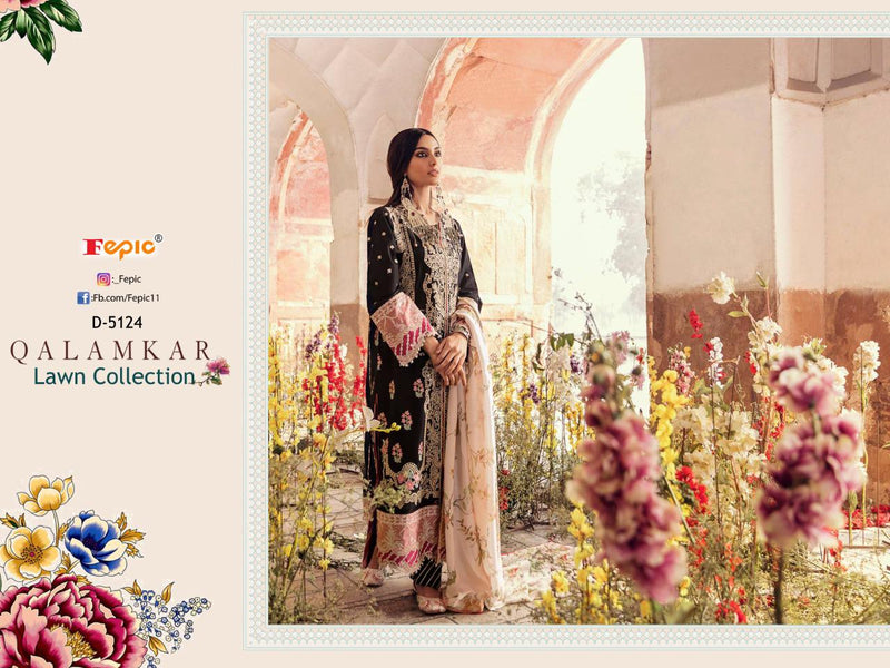 Fepic Suit Rosemeen Qalamkaar Lawn Collection With Heavy Embroidery Work Wedding Wear Salwar Suit
