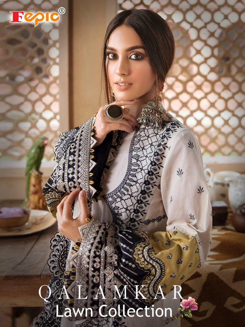 Fepic Suit Rosemeen Qalamkaar Lawn Collection With Heavy Embroidery Work Wedding Wear Salwar Suit