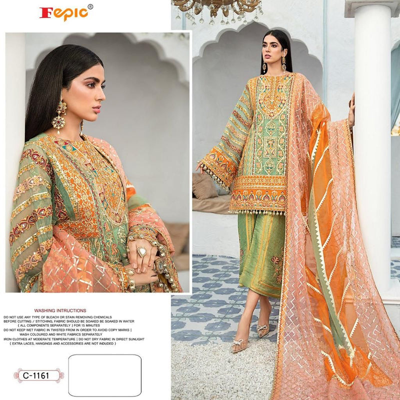 Fepic Suits C 1161 Pure Organza Heavy Embroidered Work Pakistani Suit