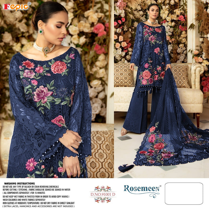 Fepic Suits Rosemeen 91001 D Net Heavy Embroidery Exclusive Party Wear Salwar Kameez