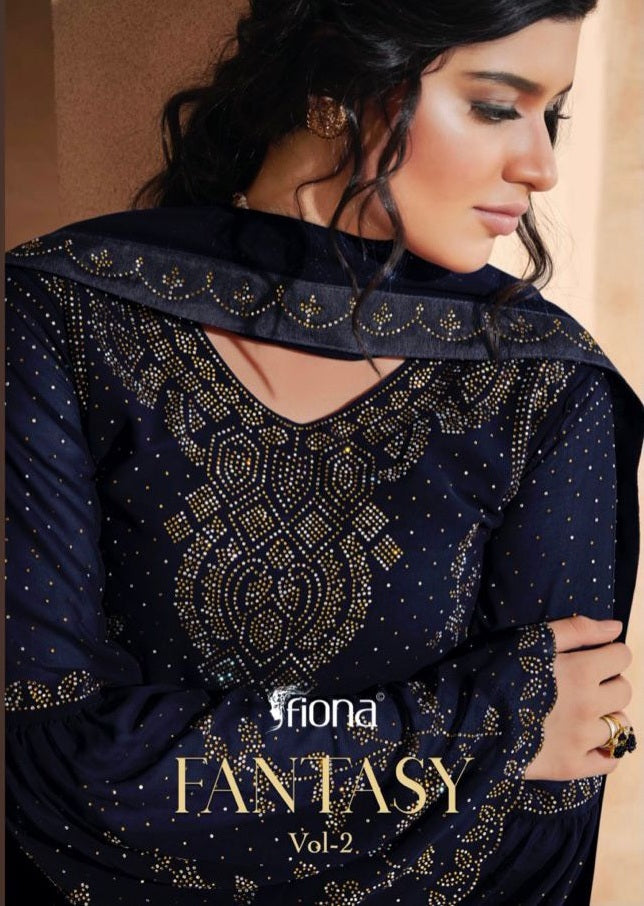 Fiona Fantasy Vol 2 Georgette With Heavy Swarovski Designer Suit