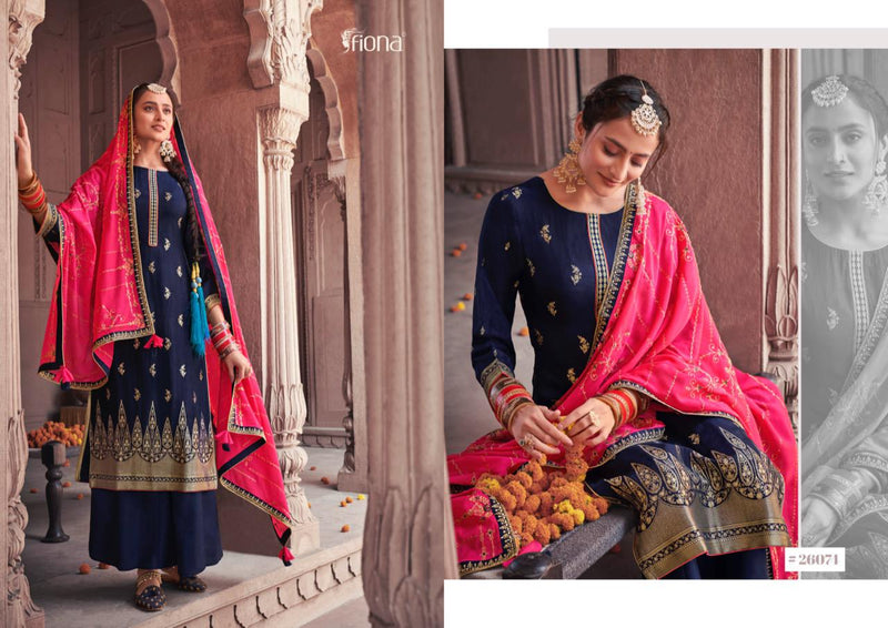 Fiona Preeto Silk Jacqured With Sequence Embroidery Work