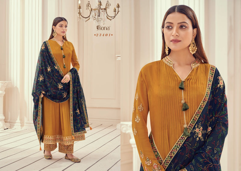 Fiona Zarqash Chinnon Embroidery Work Partywear Salwar Kameez