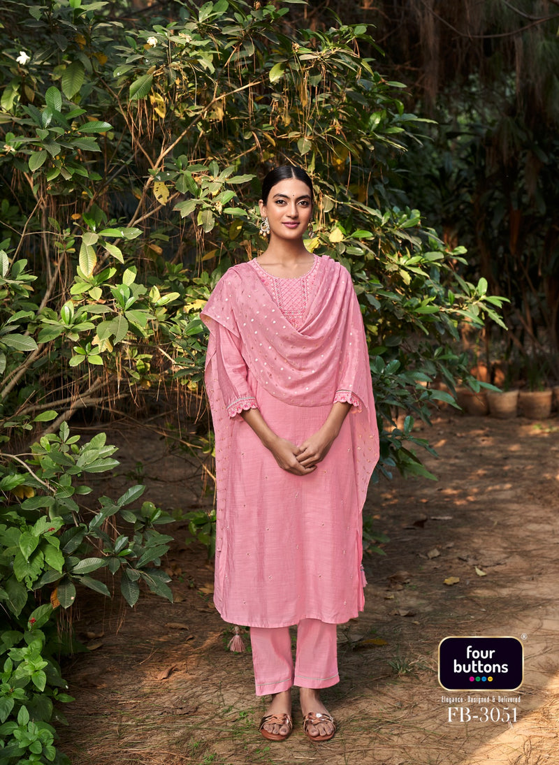 Four Buttons Muraad Pure Viscose Slub Silk Stylish Kurti Collection