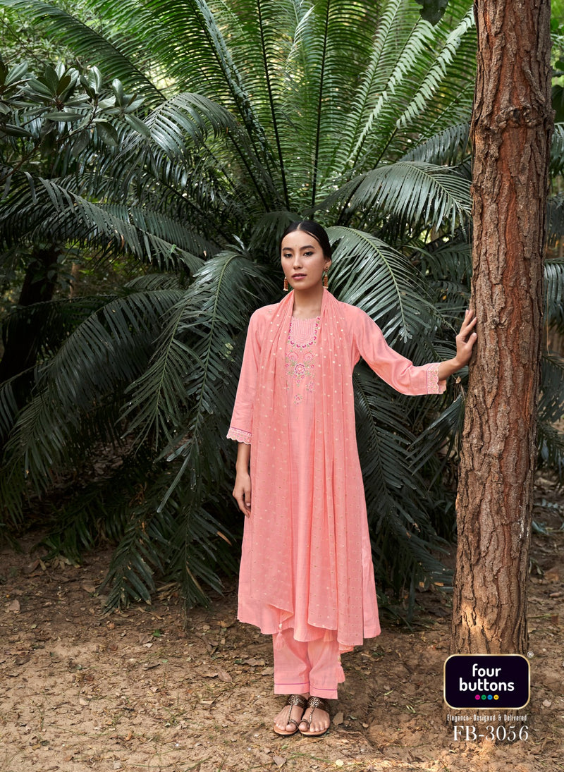 Four Buttons Muraad Pure Viscose Slub Silk Stylish Kurti Collection