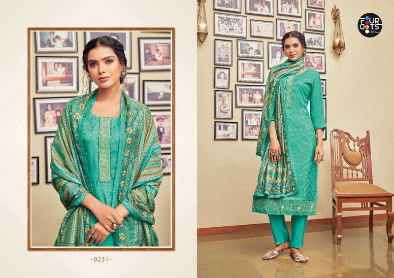 Four Dots Avsar Vol 3 Viscose Upada Silk With Embroidery Work Regular Wear Salwar Suits
