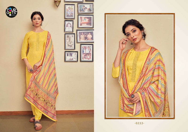 Four Dots Avsar Vol 3 Viscose Upada Silk With Embroidery Work Regular Wear Salwar Suits