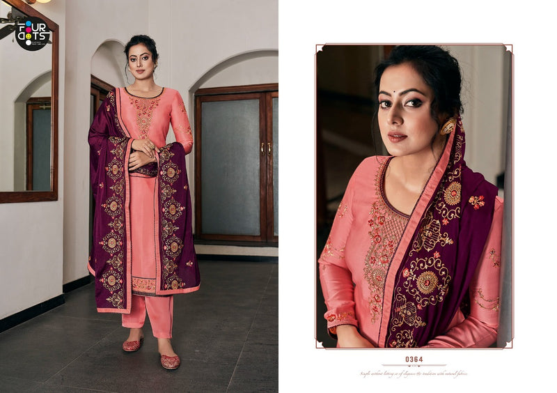 Four Dots Launch Rivaaj Modal Satin With Heavy Embroidery Work And Hand Work Fancy Casual Wear Salwar Kameez