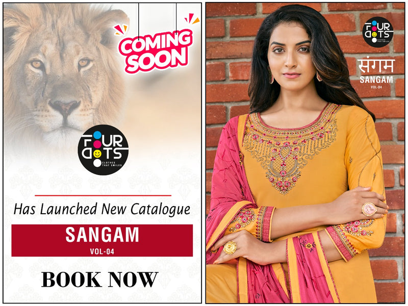 Four Dots Sangam Vol 4 Parampara Silk With Embroidery Work Exclusive Fancy Designer Salwar Suits