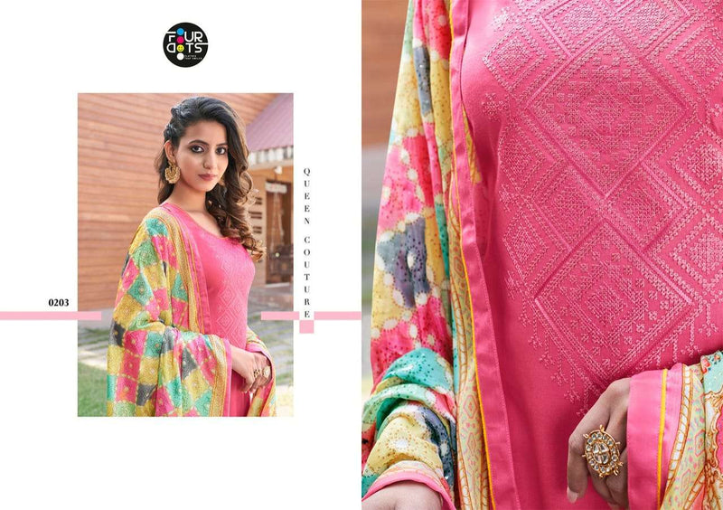 Four Dots Simran Jam Silk Cotton With Embroidery Work Salwar Kameez