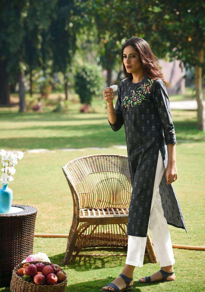 Four buttons Basli Vol 2 Pure cotton Stitch Dobby Heavy Placement Embroideried Kurti