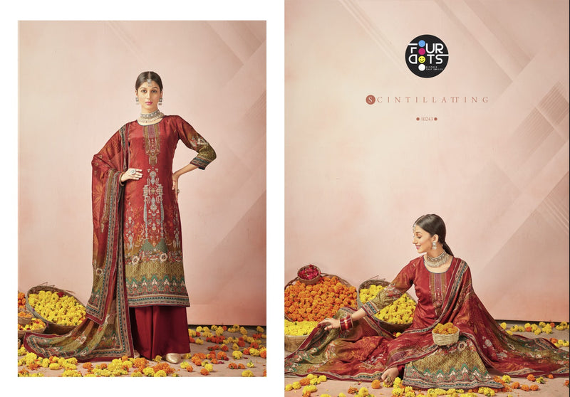 Fourdots Aarshiya Crepe Natural Digital Print Handwork Salwar Suit