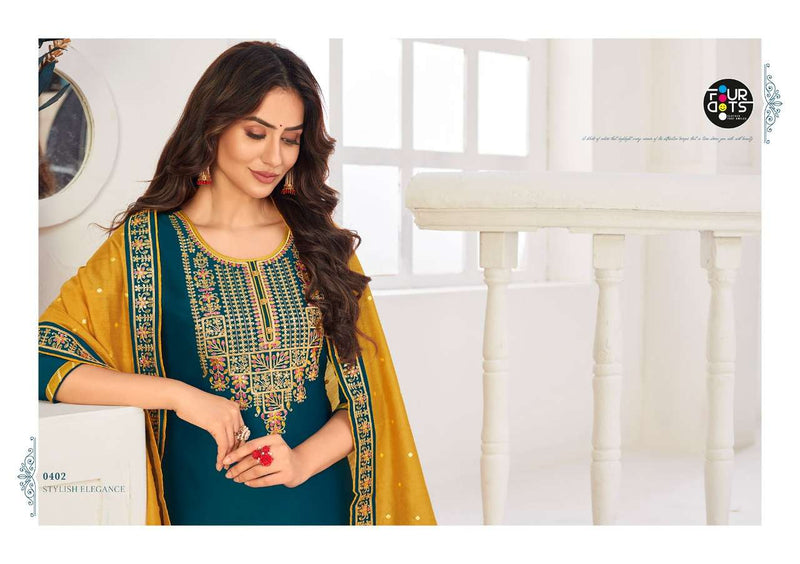 Fourdots Launch Manjari Vol 5 Silk With Cording Embroidery Work Sequance Work Party Wear Salwar Kameez