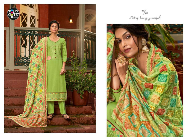 Fourdots Launch Simran Vol 3 Jam Silk Cotton With Heavy Embroidery Work Classic Look Fancy Salwar Kameez