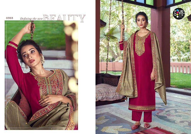 Fourdots Manjari Vol 4 Silk With Cording Embroidery Work Pakistani Salwar Kameez