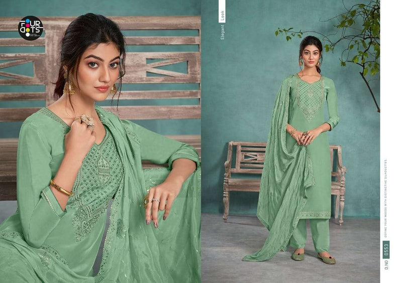 Fourdots Rachita Crepe With Cording Sequence Work Salwar Suit