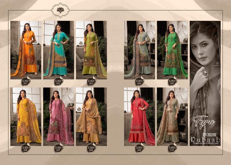 Fyra Designer Hub Launch Rubaab Cotton Print Diamond Work Designer Party Wear Salwar Suit