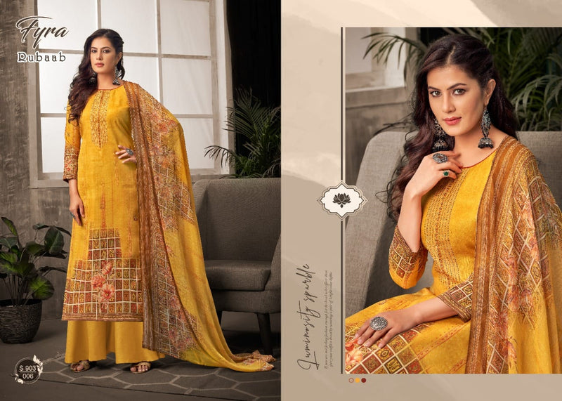 Fyra Designer Hub Launch Rubaab Cotton Print Diamond Work Designer Party Wear Salwar Suit