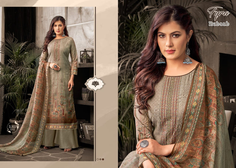 Fyra Designer Hub Launch Rubaab Cotton Print Diamond Work Designer Party Wear Salwar Suit