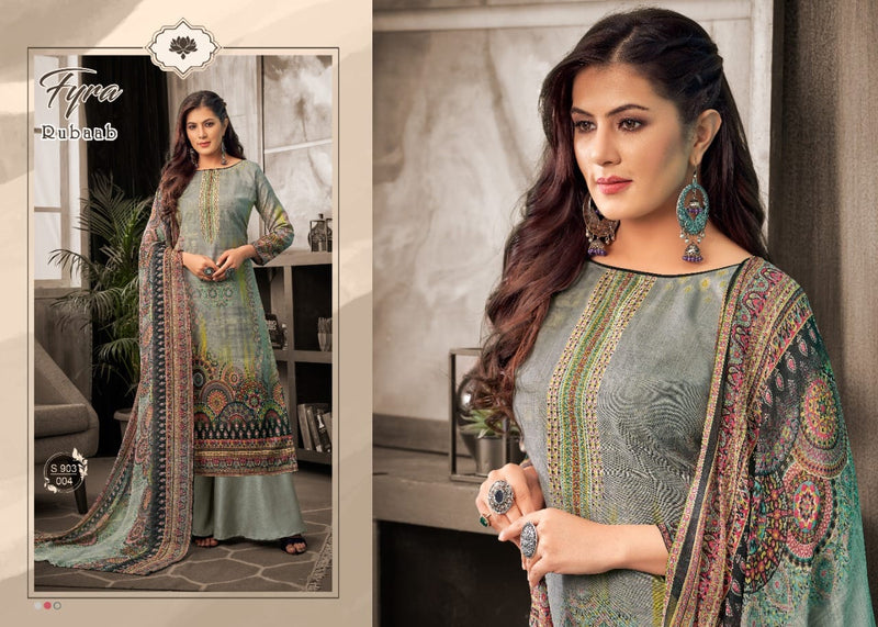 Fyra Designer Hub Launch Rubaab Cotton Print Diamond Work Designer Party Wear Salwar Suit