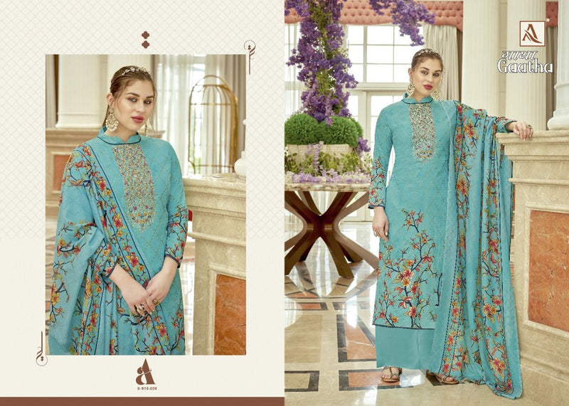 Alok Suits Gaatha Jam Cotton Fancy Designer Festive Wear Embroidered Salwar Kameez