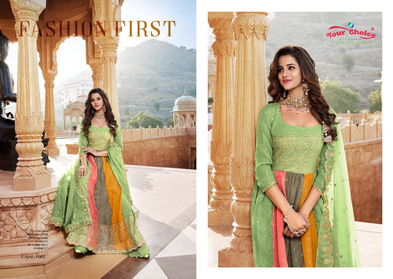Your Choice Gajal Georgette With Beautiful Work Stylish Designer Festive Wear Long Gown