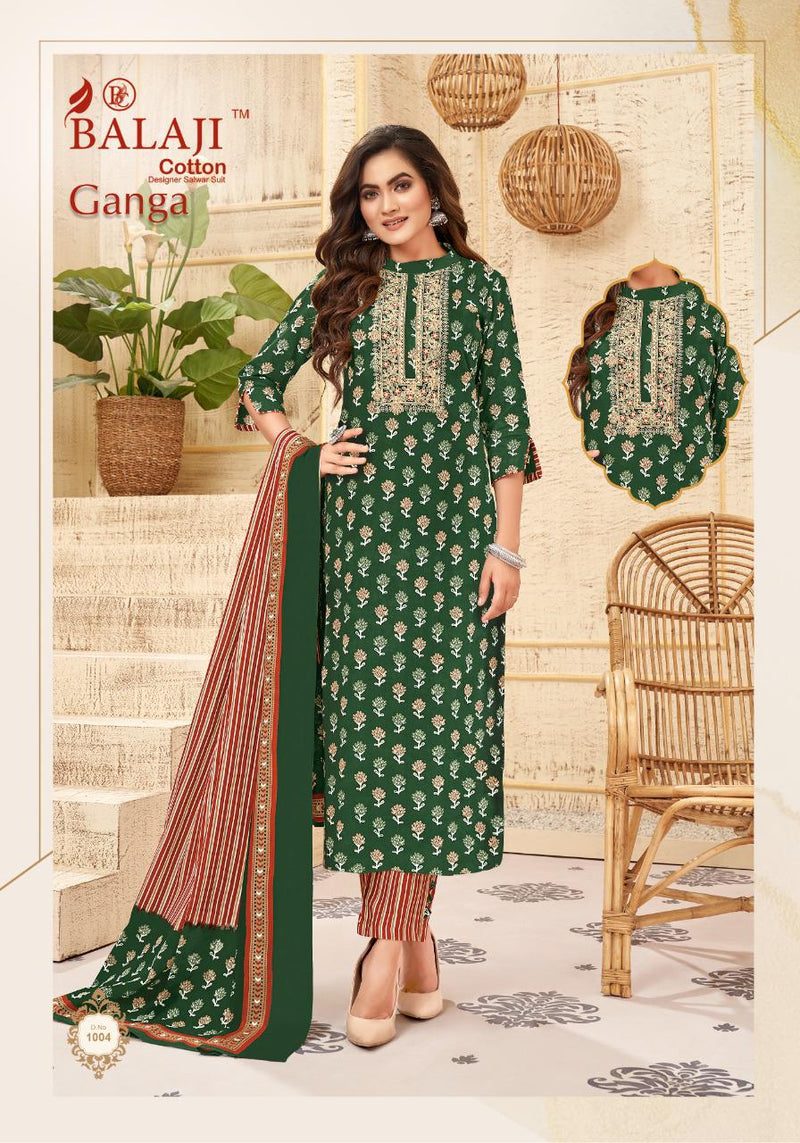 Balaji Cotton Ganga Cotton Embroidered Festive Wear Salwar Suits