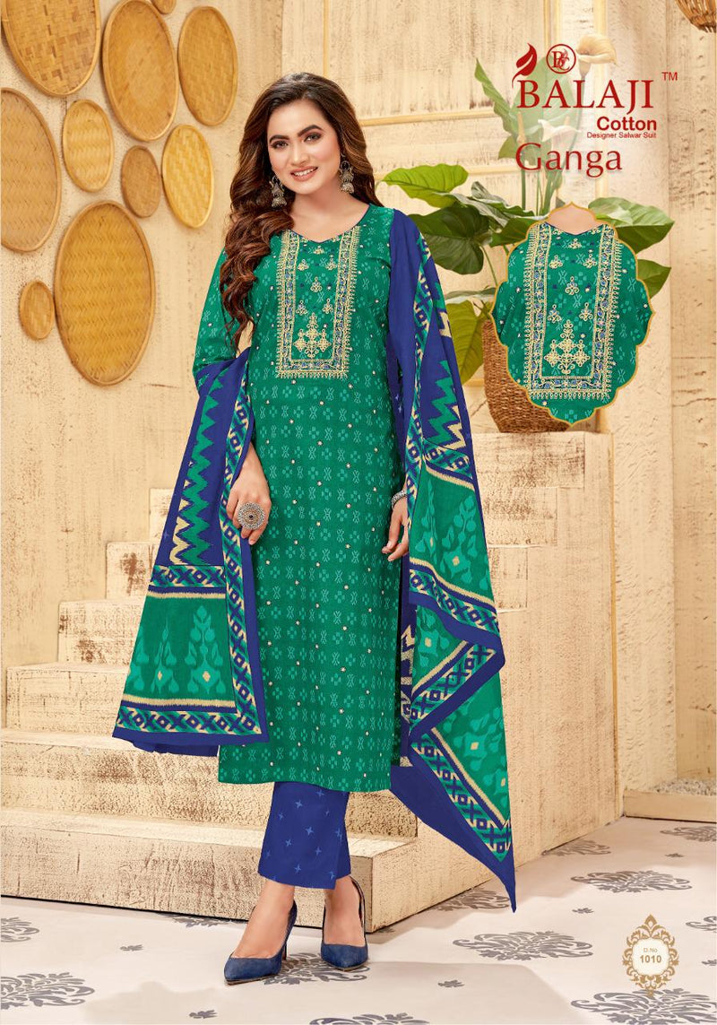 Balaji Cotton Ganga Cotton Embroidered Festive Wear Salwar Suits