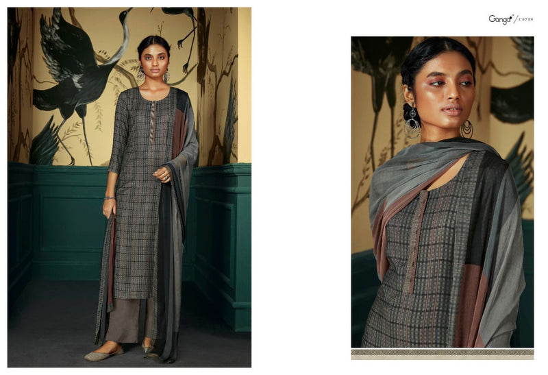Ganga Nafs Wool Printed With Embroidery Work Salwar Suit