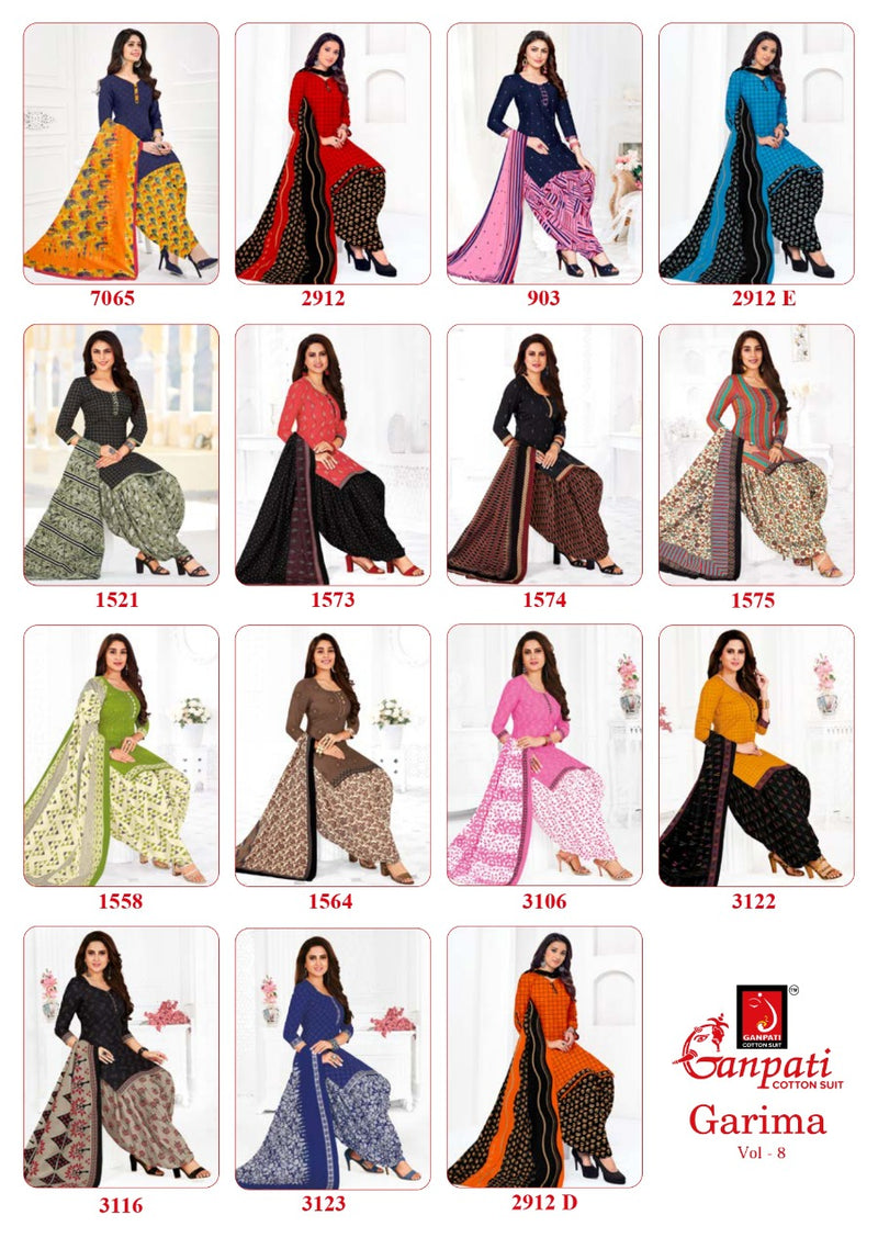 Ganpati Garima Vol 8 Cotton Festive Wear Patiyala Suits