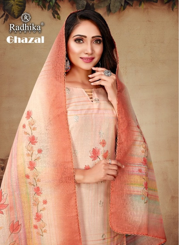 Radhika Fashion Azara Ghazal Cotton Printed Fancy Party Wear Salwar Suits