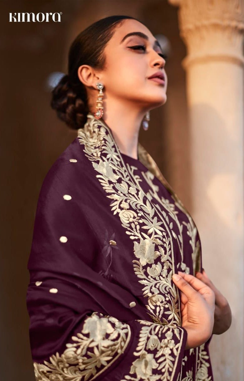 Kimora Fashion Ghazal Vol 2 Tusser Silk Designer Style Wedding Wear Salwar Suits