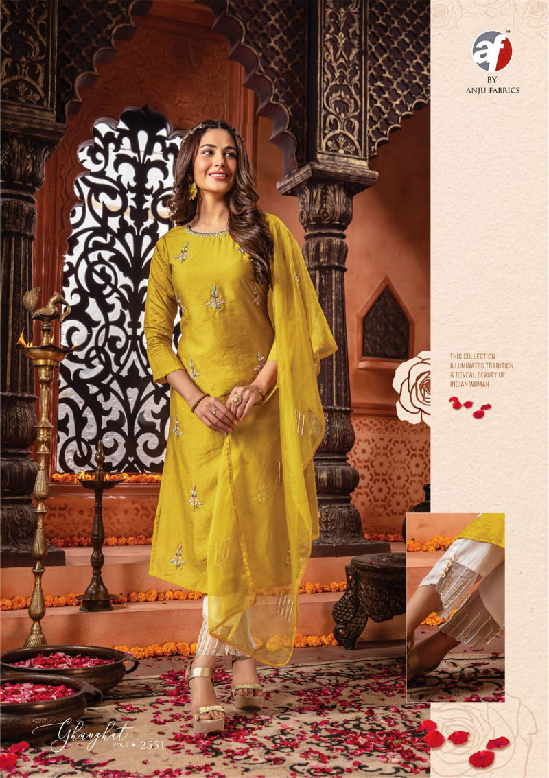 Anju Fabrics Dno 2551 To 2556 Viscose Fancy Stylish Designer Party Wear Kurti