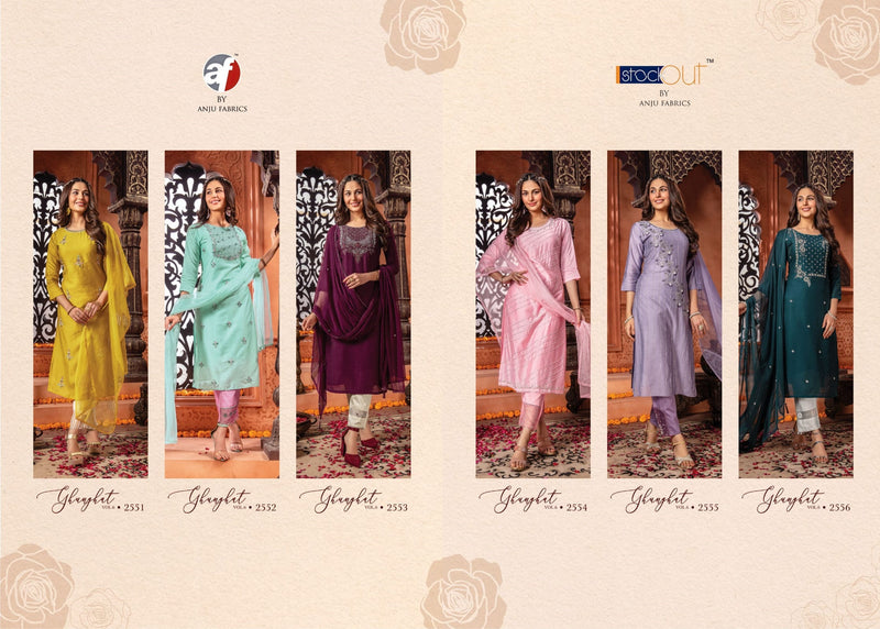 Anju Fabrics Dno 2551 To 2556 Viscose Fancy Stylish Designer Party Wear Kurti