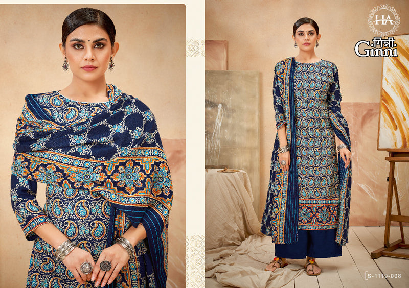 Harshit Fashion Ginni Woolen Pashmina With Printed Work Stylish Designer Fancy Salwar Kameez