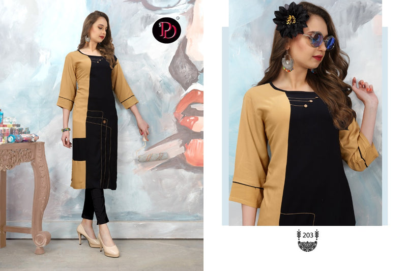 Poorvi Designer Glamour Vol.2 Dyed Kurti With Anchor In Rayon