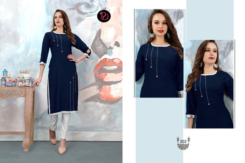 Poorvi Designer Glamour Vol.2 Dyed Kurti With Anchor In Rayon