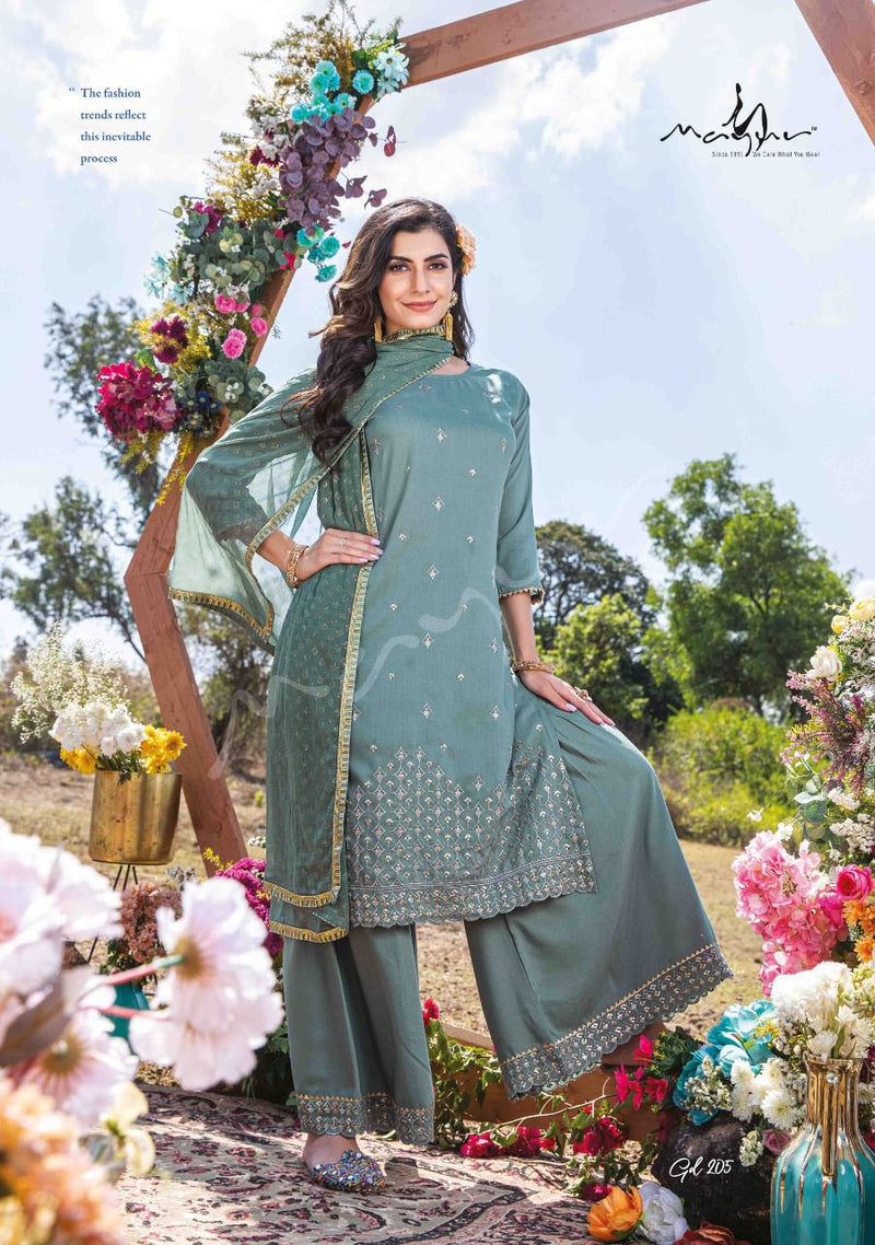 Mayur Global Desi Vol 2 Chinon Heavy Designer Ready Made Party Wear Salwar Suits