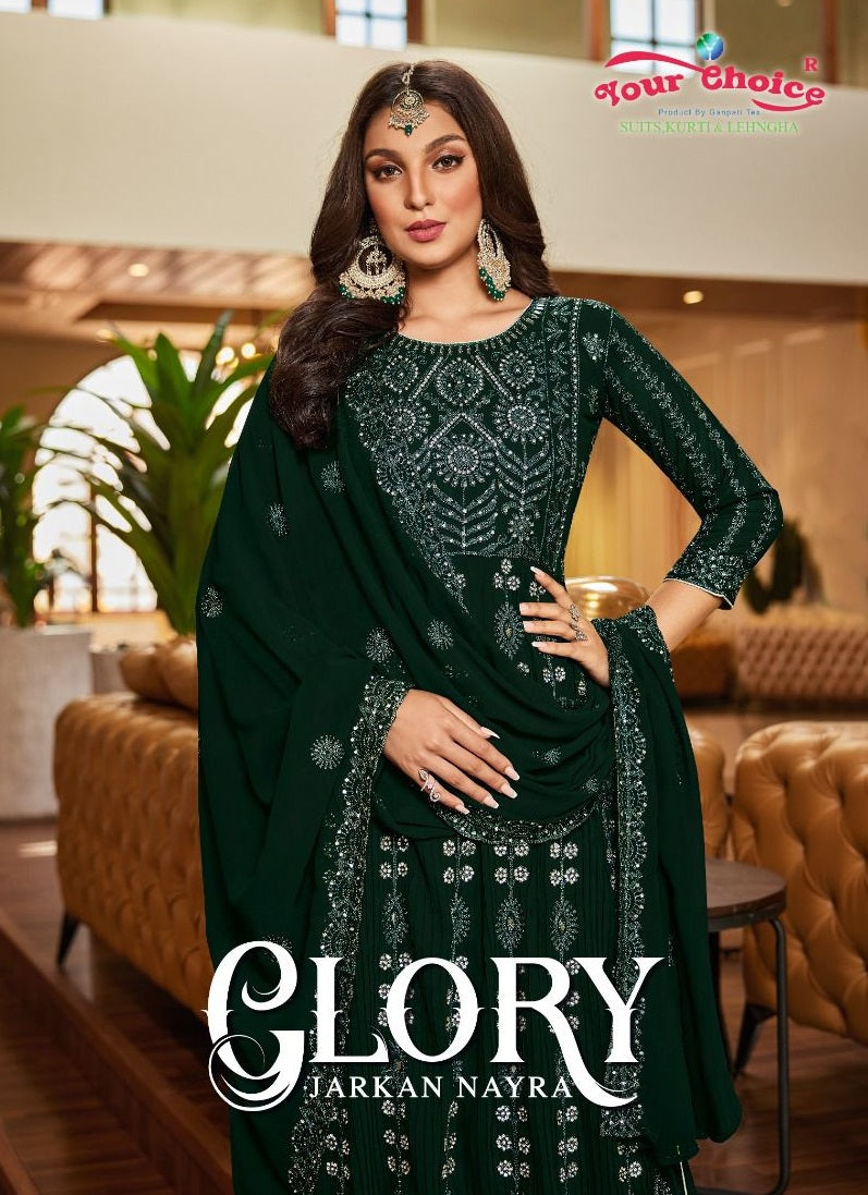 Your Choice Glory Blooming Georgette Fancy Designer Partywear Kurti