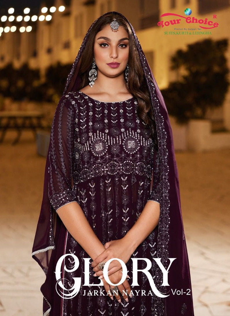 Your Choice Glory Vol 2 Georgette Heavy Embroidery Partywear Kurti